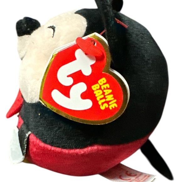 Ty + Disney Beanie Ball Set of 2 Minnie and Mickey in Red and Black NWT - Picture 6 of 12